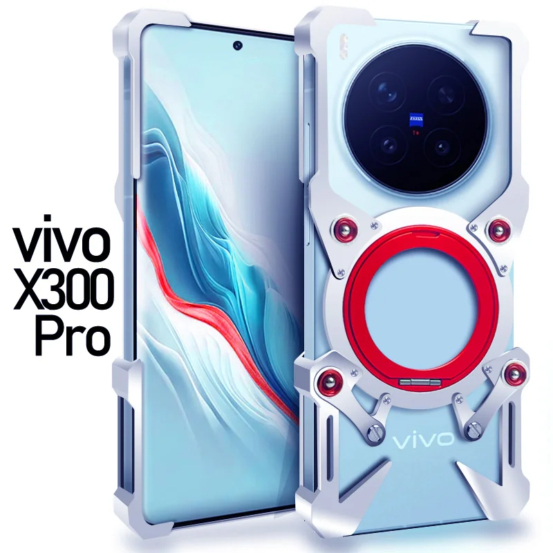 

Luxury metal 360° Rotating bracket heat dissipation Back Cover For vivo X300 X200 Pro mini FE Ultra X200s shockproof Phone Case
