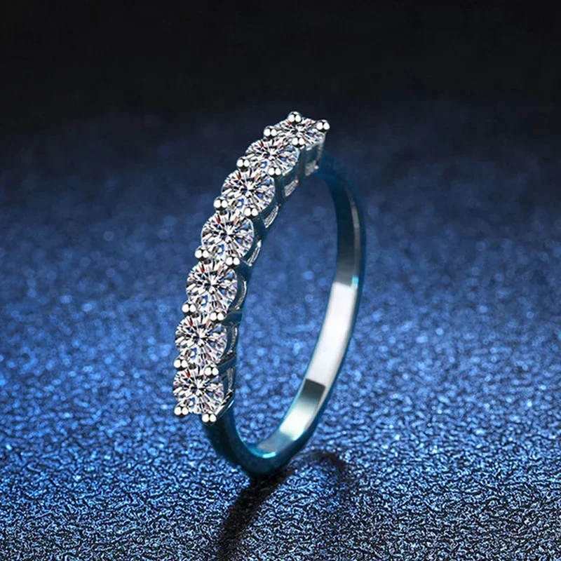 NeeTim 3mm Moissanite Ring for Women S925 Sterling Silver Rings with White Gold Plated Sparkling Wedding Bridal Band Jewelry