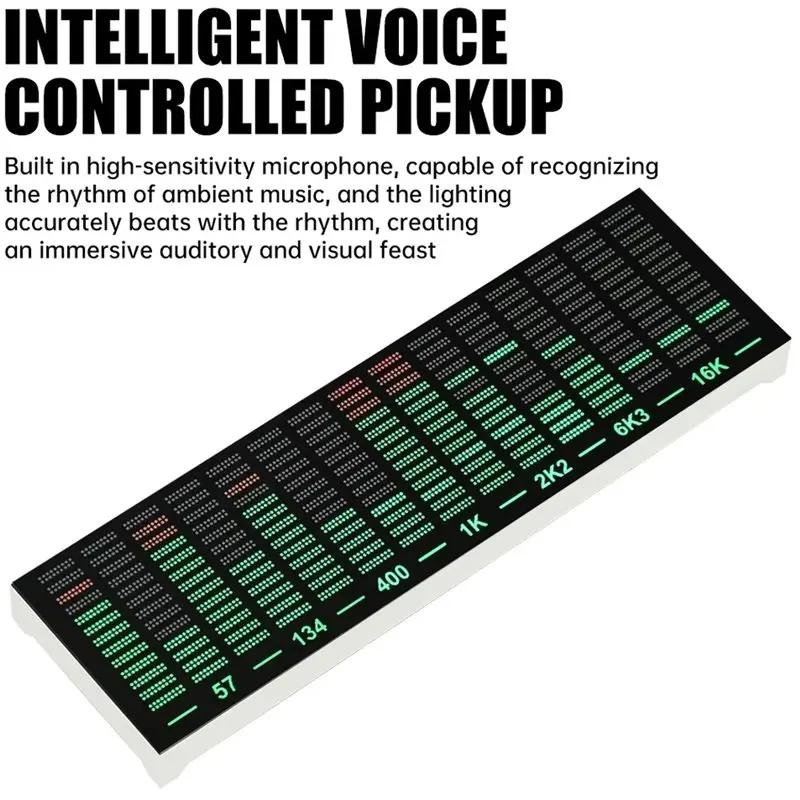 A13E-RGB LED Pickup Rhythm Lamp Multi Modes Music Spectrum Sound Control Atmosphere Light Type-C Powered
