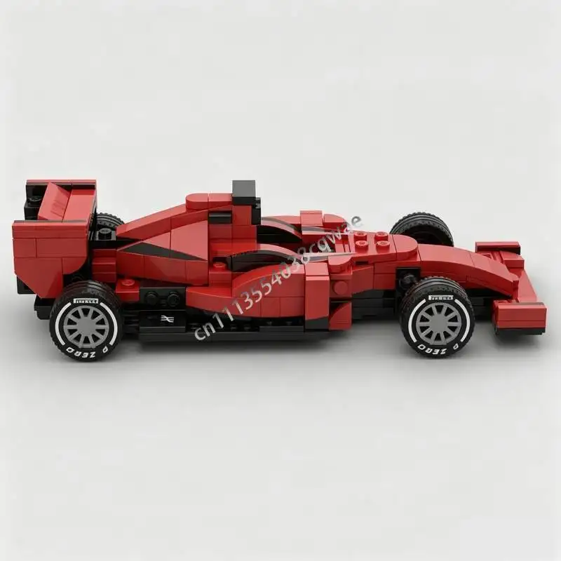 219PCS Red Classic Racing Car Vehicle Model Custom Building Blocks DIY Assembly Toy Collection Home Decor Holiday Popular Gifts