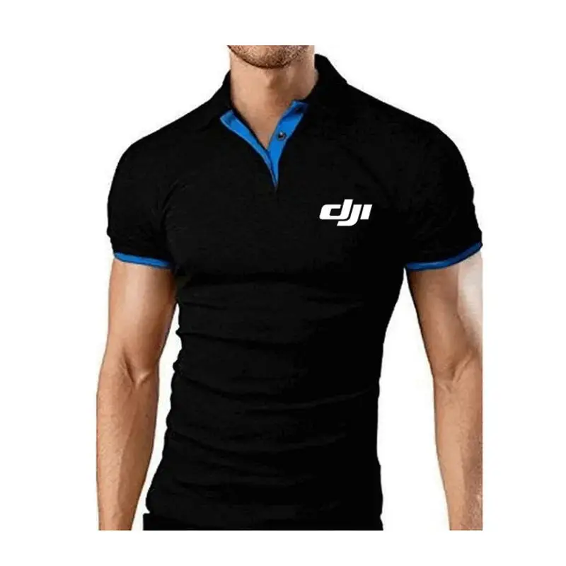 2025 marke Neue männer T-shirt Revers Casual kurzarm Nähte Männer T-shirt Für Männliche DJI Druck Pullover Top mann T Shirt – Detail 9