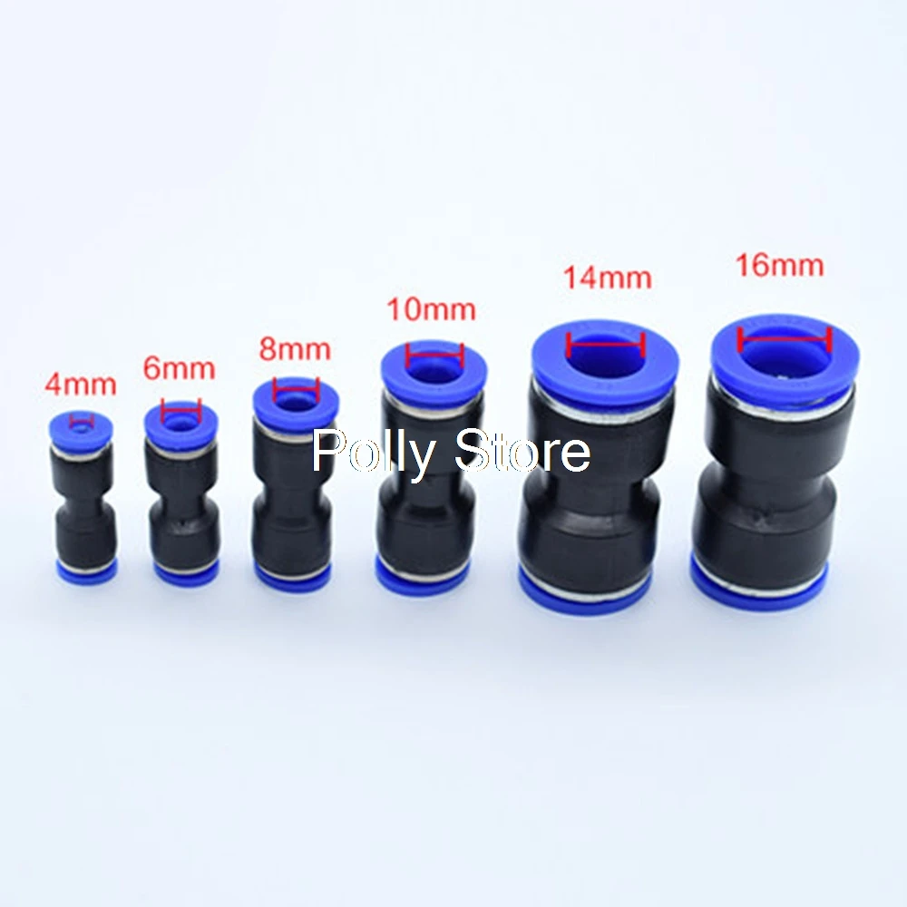 5pcs PU-4 6 8 10 12mm Straight Push in Fitting Pneumatic Push to Connect Air Quick Fittings