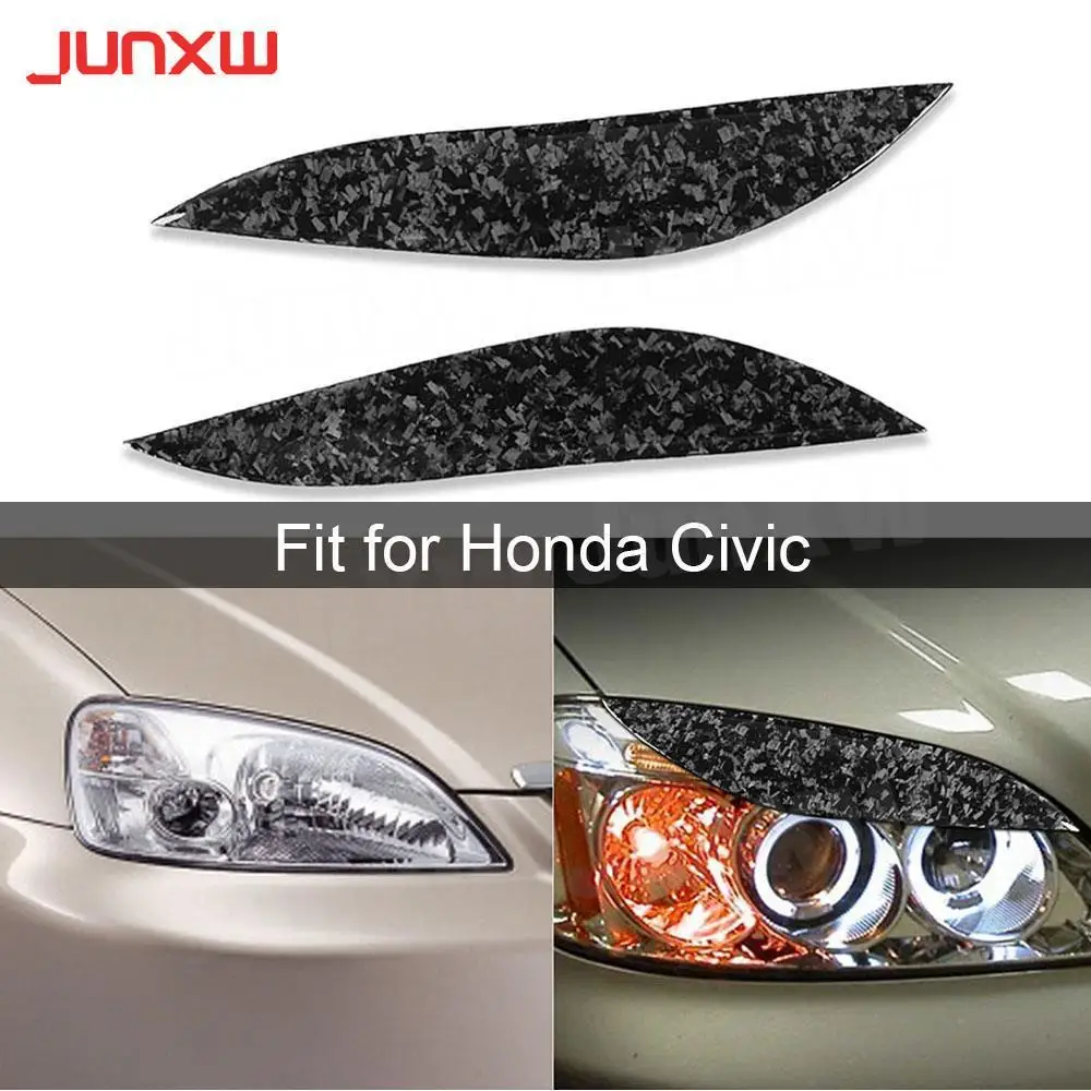 

Carbon Fiber Front Lamp Eyebrow Headlight Covers for Honda Civic 2001-2003 Car Styling