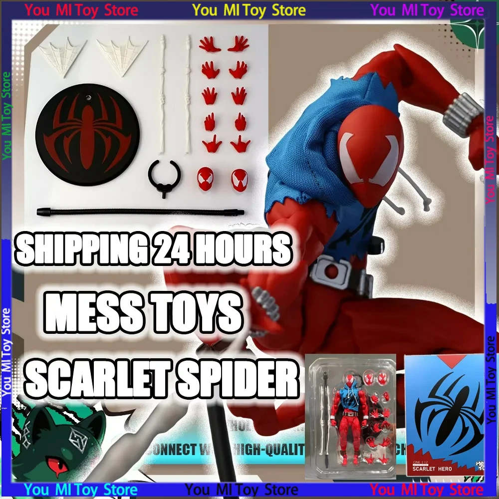 

In Stock Mess Toys Scarlet Spider Man Messtoys Spiderman Scarlet Hero Anime Action Figure Figurine Statue Model Gifts Toys