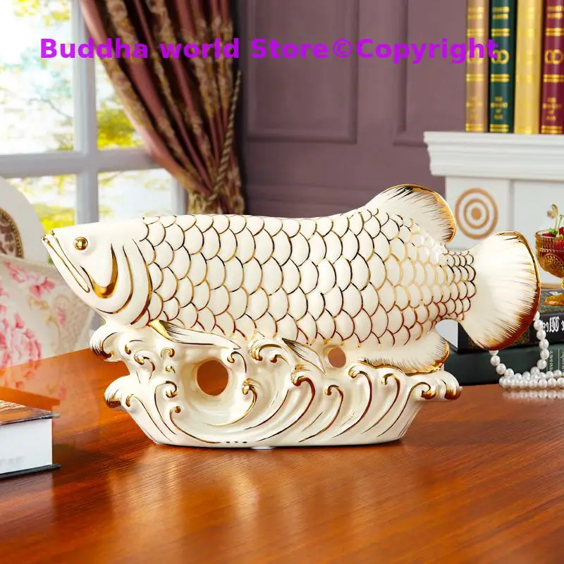 

Good luck FENG SHUI Decorative ART HOME OFFICE Company SHOP Efficacious Talisman Money Drawing Arowana Golden Fish