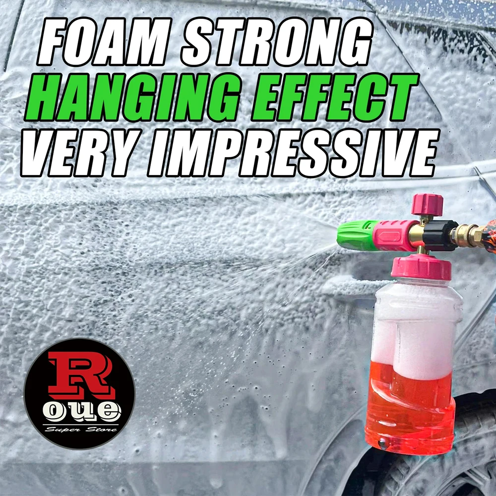 Tool Pressure Washer Foam Cannon for Heavy Duty Car Wash  Adjustable Snow Foam Lance 1 L Bottle with 1/4 Quick Connector