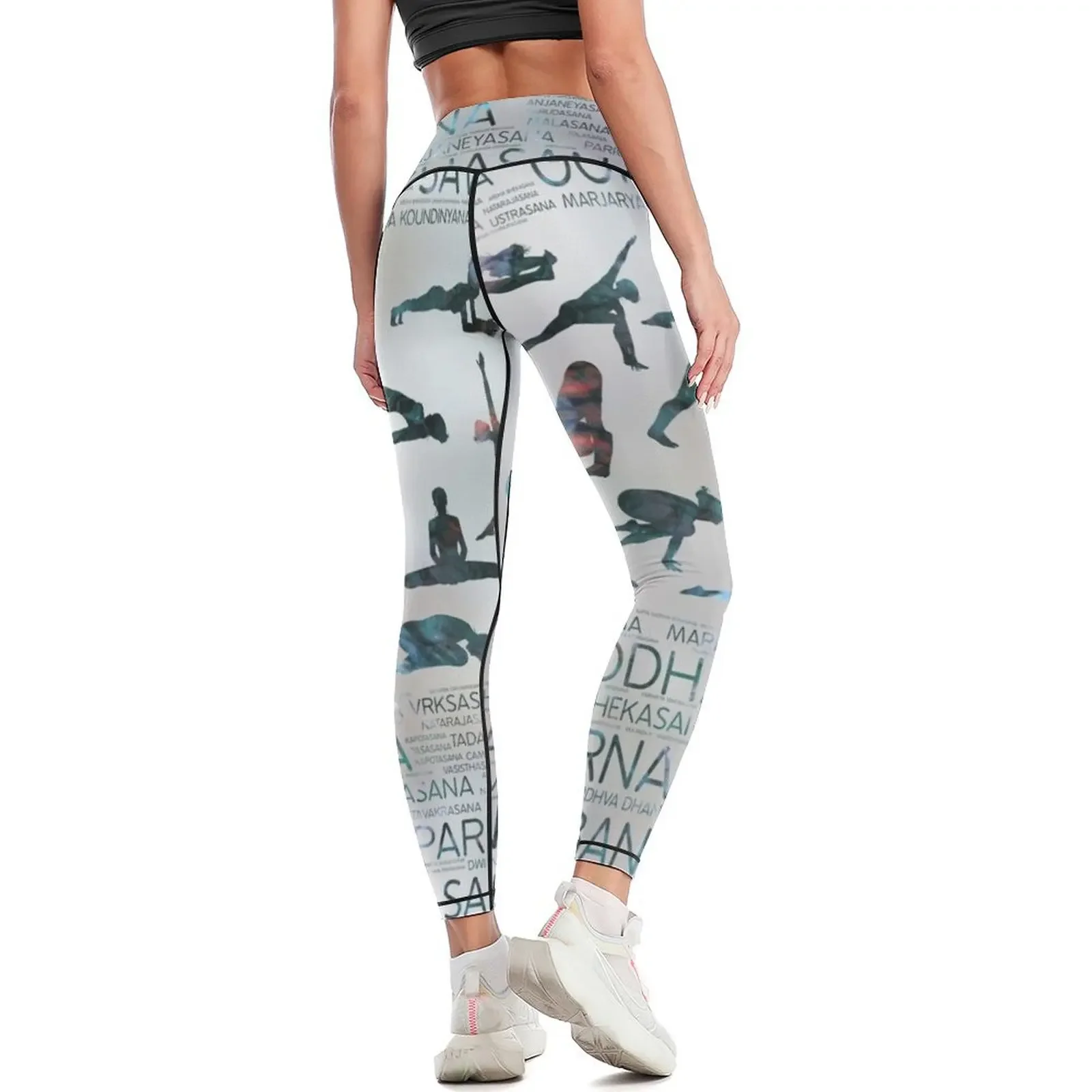 اليوغا Asanas / Poses السنسكريت كلمة ArtLabradorite على اللؤلؤ طماق المرأة اللياقة البدنية السراويل الرياضية يغطي الرجل المرأة طماق