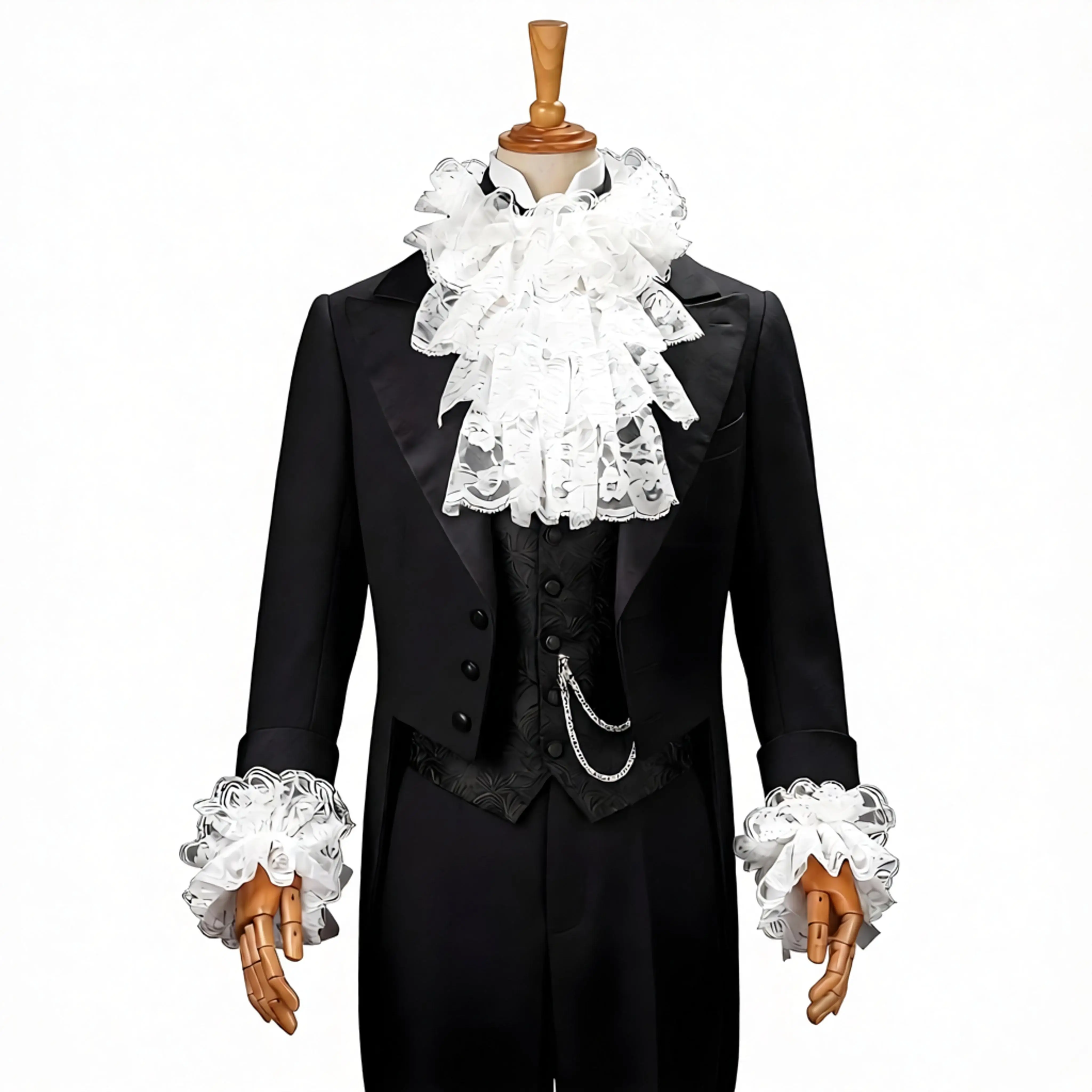 Renaissance Elizabethan Neck Ruff Collar Retro Vampire Ruffled Collar for Women Ruffled Faux Collar Layered Neck Ruff Wrist Cuff