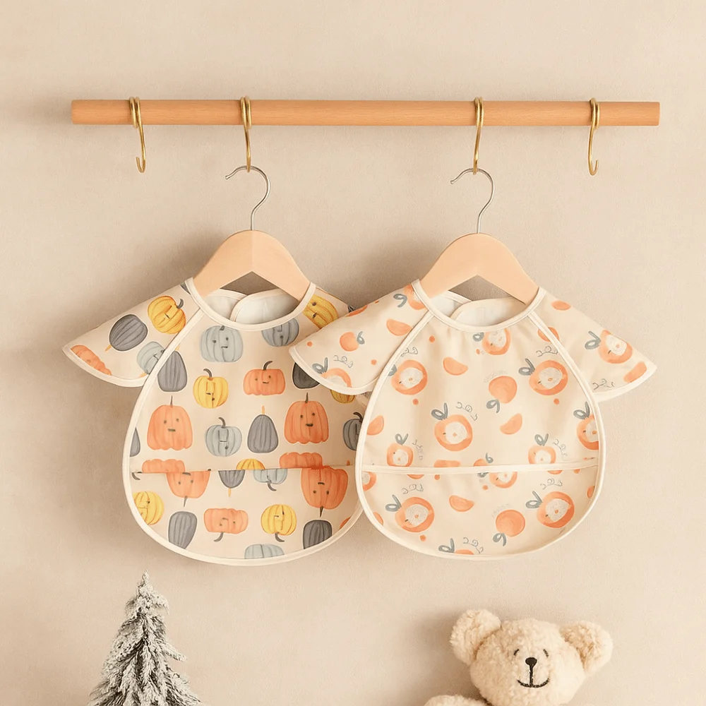 

Rice Bag Waterproof Baby Bibs Short Sleeve Sleeveless Burp Cloth Cartoon Print Dirt Proof Bandana Bibs Toddler