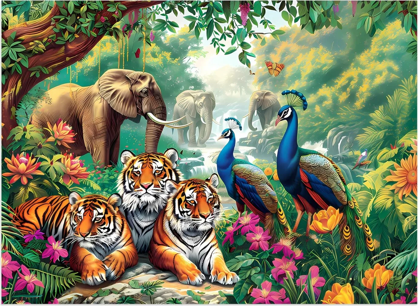 Adult Elephant Tiger Jigsaw Puzzle 1000/500/300/120 Pieces Stress Relief Entertainment Toys Puzzles Birthday Personalized Gifts