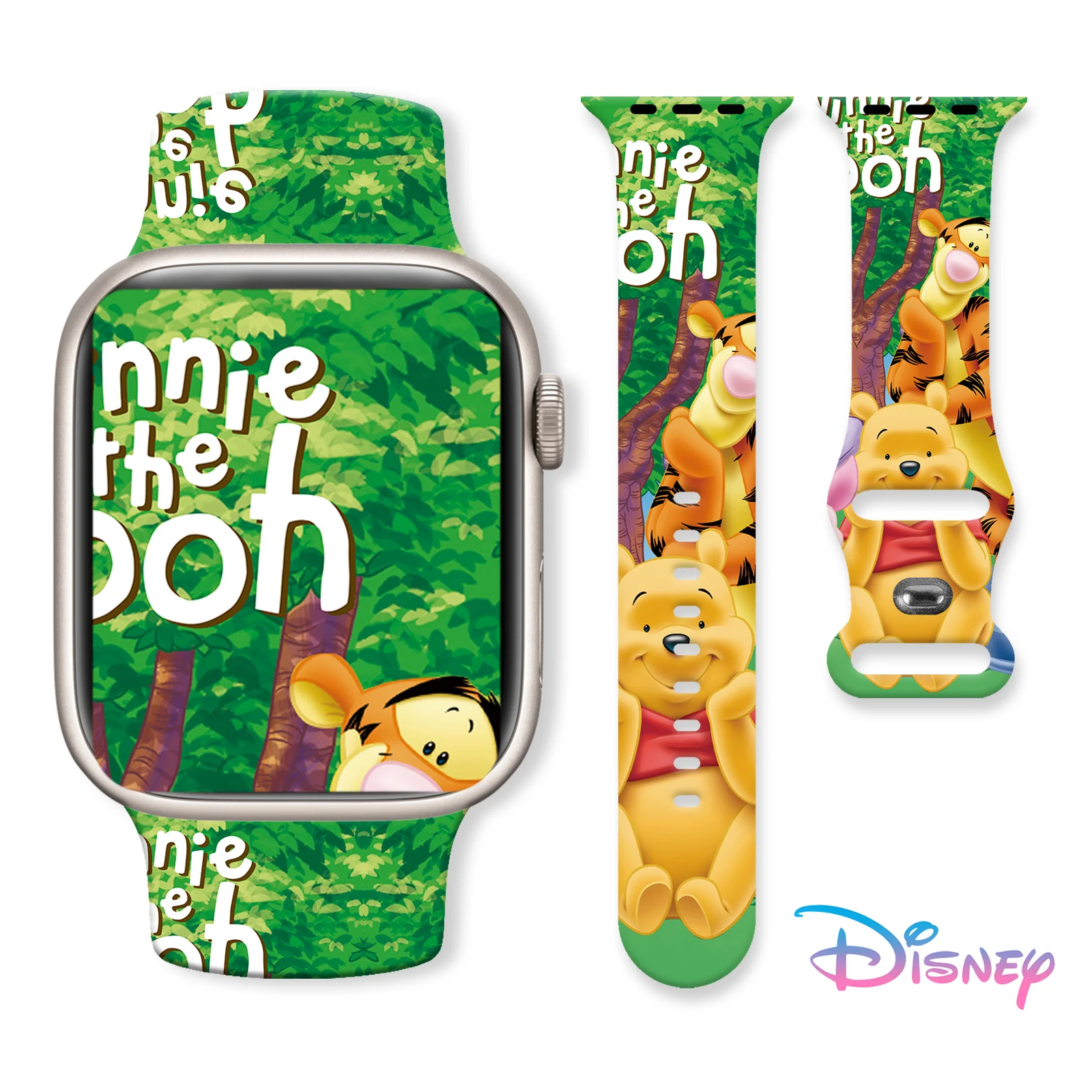 

Disney Pooh Bear Printed Strap for Apple Watch 9 8 7 SE 6 Silicone Band Replaceable Bracelet for iWatch 45mm 44mm 42mm 41mm