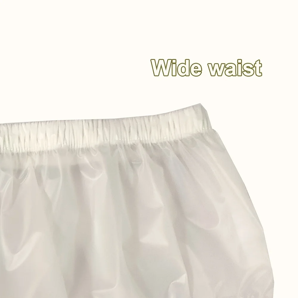 3 pçs adulto fralda capa incontinência pull-on calças de plástico casaco cor transparente branco abdl amante da fralda