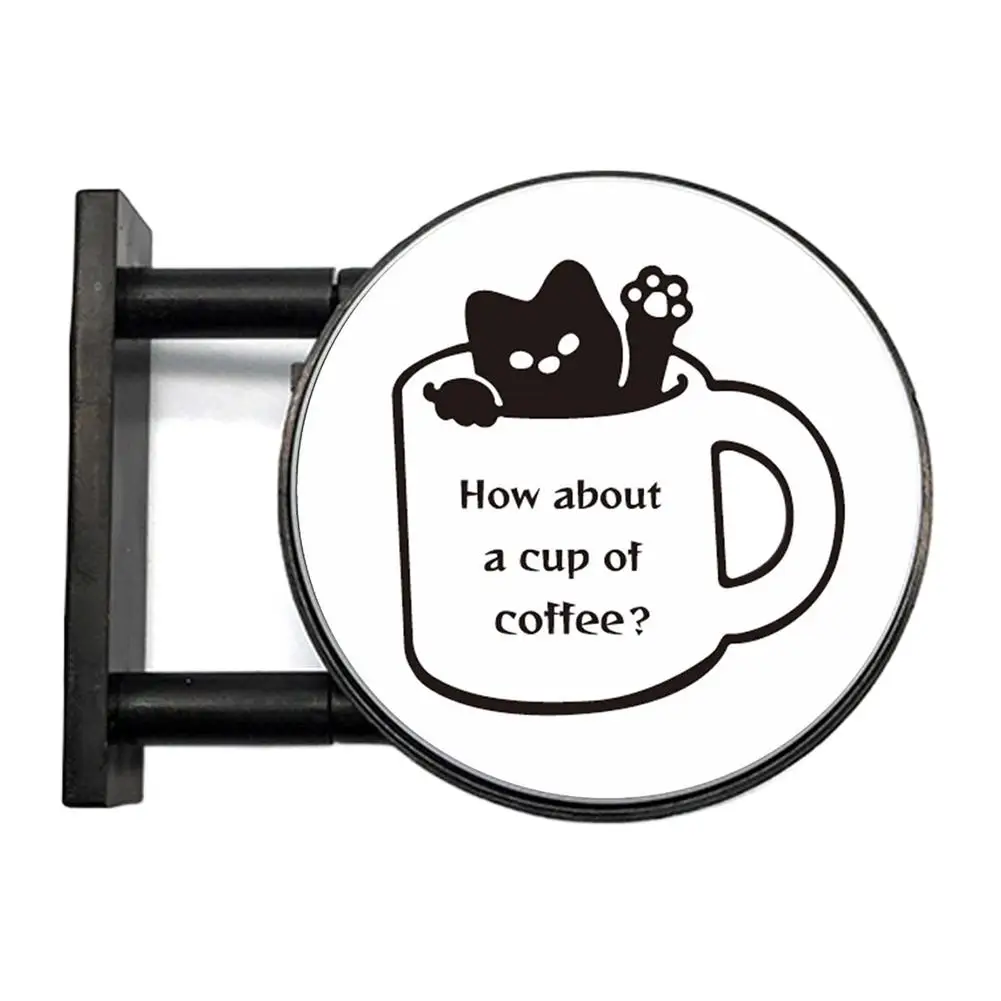 Niedlicher Katzen-Kaffee-Licht-Kühlschrankmagnet, Mini-Retro-Kaffeeschild, Magnetische Stimmungslampe, Heim-Café-Büro-Deko-Accessoires – Detail 14