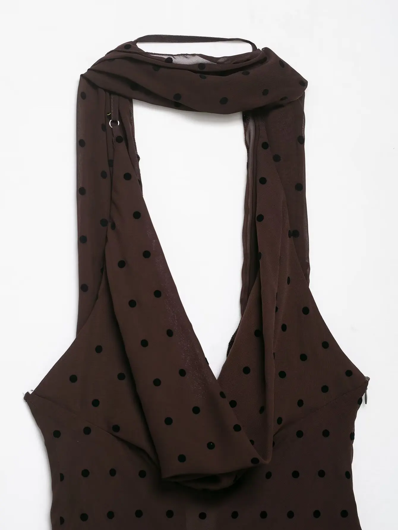 Jupe Maxi plissée taille haute pour femmes, écharpe en soie à pois, à la mode, élégante, sans bretelles, longue, nouvelle collection été 2025