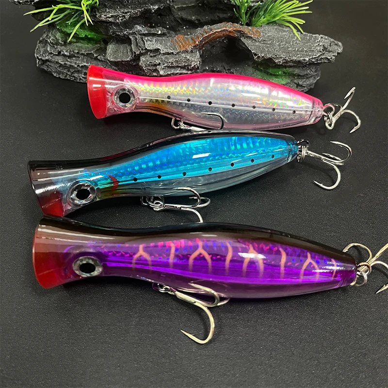 40g 120mm Deep Sea Topwater Whopper Popper Fishing Lures Cup Mouth Surface Saltwater Bass Trout Artificial Bait Wobbler Supplies