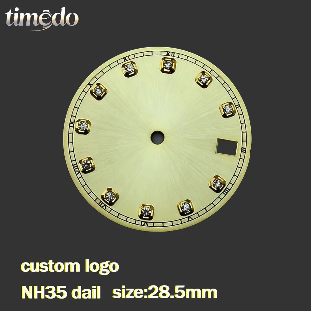nh35-時計ダイヤル高品質ダイヤモンドダイヤルパーソナライズされた-diy-ロゴ-nh35-ムーブメントに適したメンズ時計アクセサリー