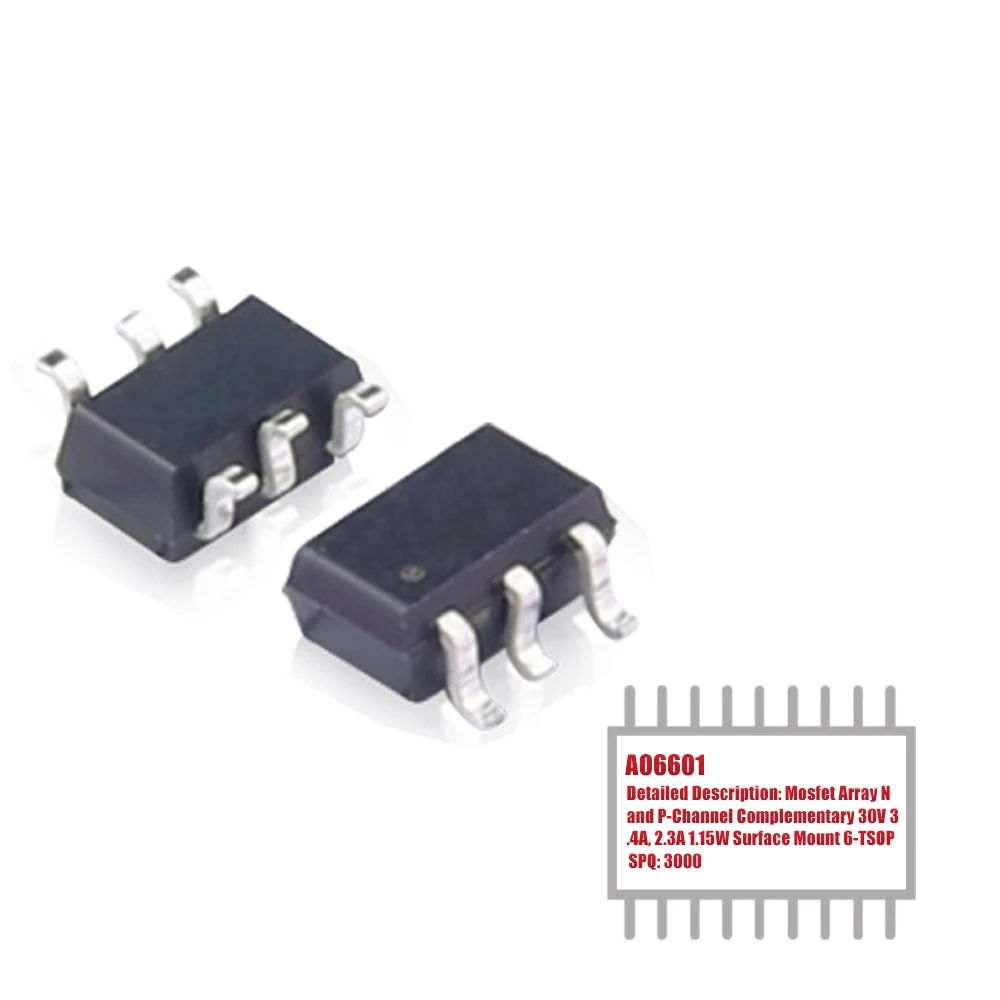 MY GROUP 3000PCS AO6601 Mosfet Array N and P-Channel Complementary 30V 3.4A, 2.3A 1.15W Surface Mount 6-TSOP In Stock