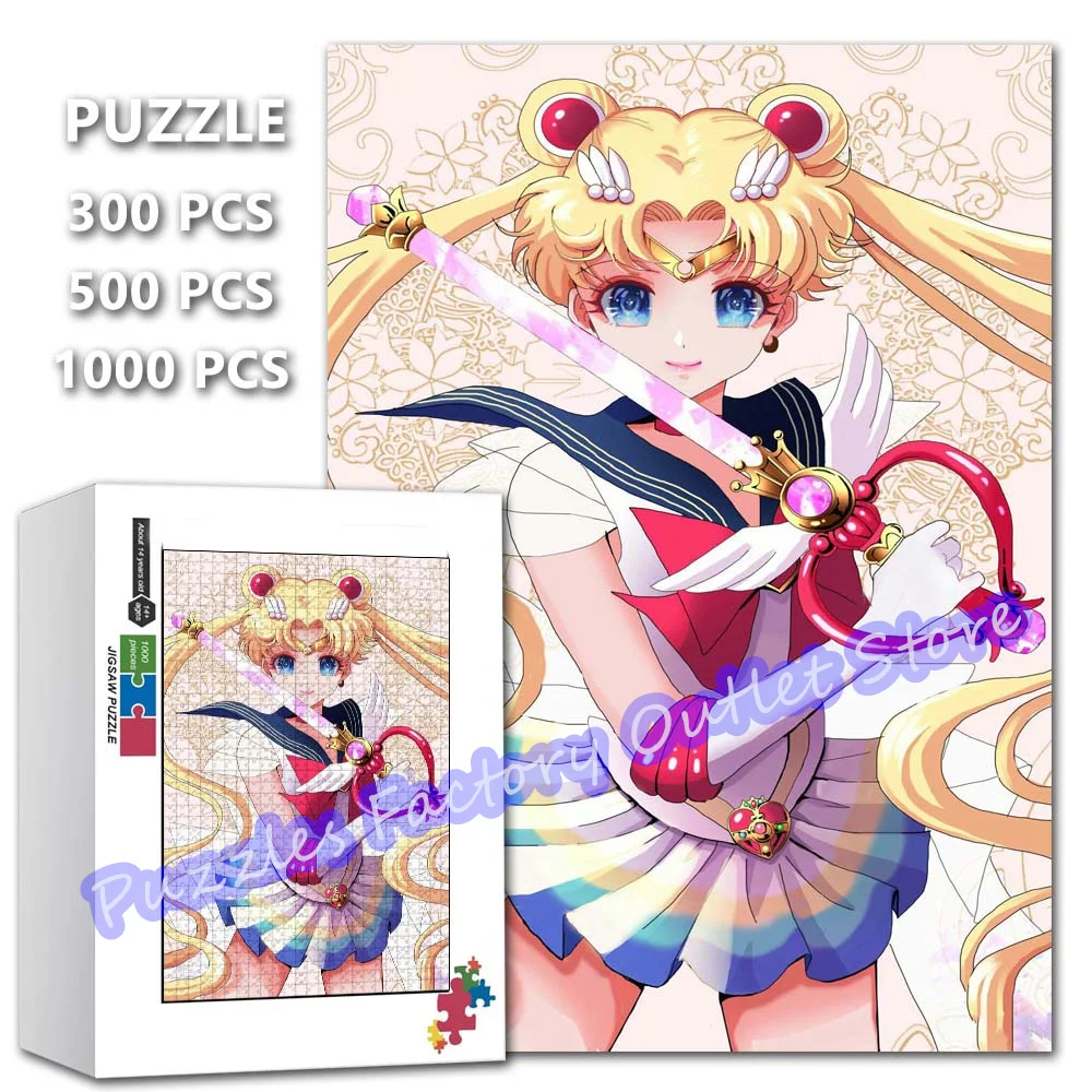 

Jigsaw Puzzles Sailor Moon Cartoon Superhero 300/500/1000 Pieces Anime Print 300/500/1000 Pieces Puzzle for Kids Toys Gifts