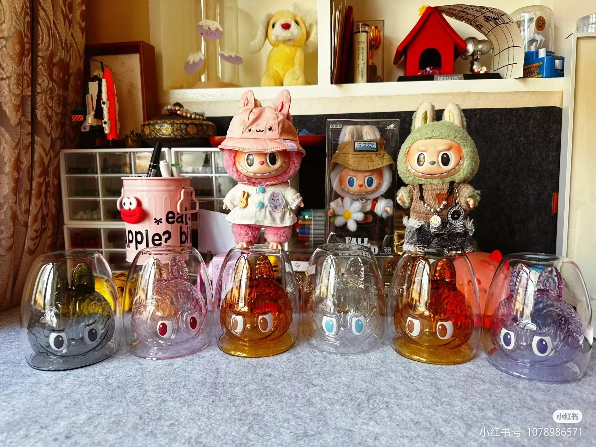 New Hot Stock Labubu Cup The Monsters Cheers Double Layered Glass Cup Cute Water Cup Handmade Decoration Model Birthday Gift