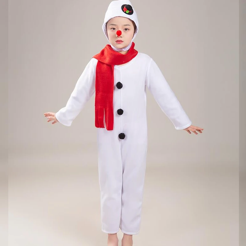 Disfraces de Halloween y Navidad para niños, monos blancos de muñeco de nieve y Papá Noel, ropa bonita y elegante para fiesta de Carnaval y Año Nuevo