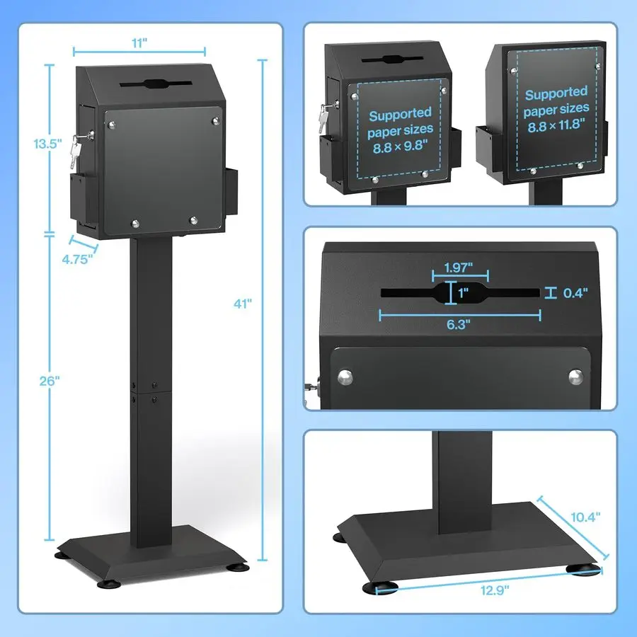 صندوق تبرع لصندوق اقتراحات جمع الصمامات مع حامل، صناديق عرض قفل فتحة أمبير للكنيسة، صلاة قائمة على الأرض V