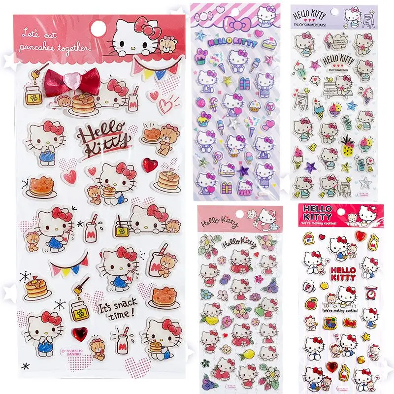 Kawaii sanrio olá kitty adesivos dos desenhos animados ccd desktop mão conta diy material adesivos amigos presentes periféricos criativos