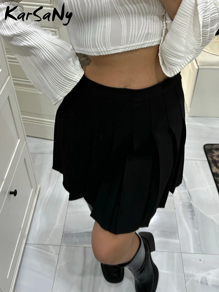 A Line Mini Skirts Pleated Women Summer High Waist White Short Skirt With Under Shorts Gray Pleated Skirts For Women Summer 2023