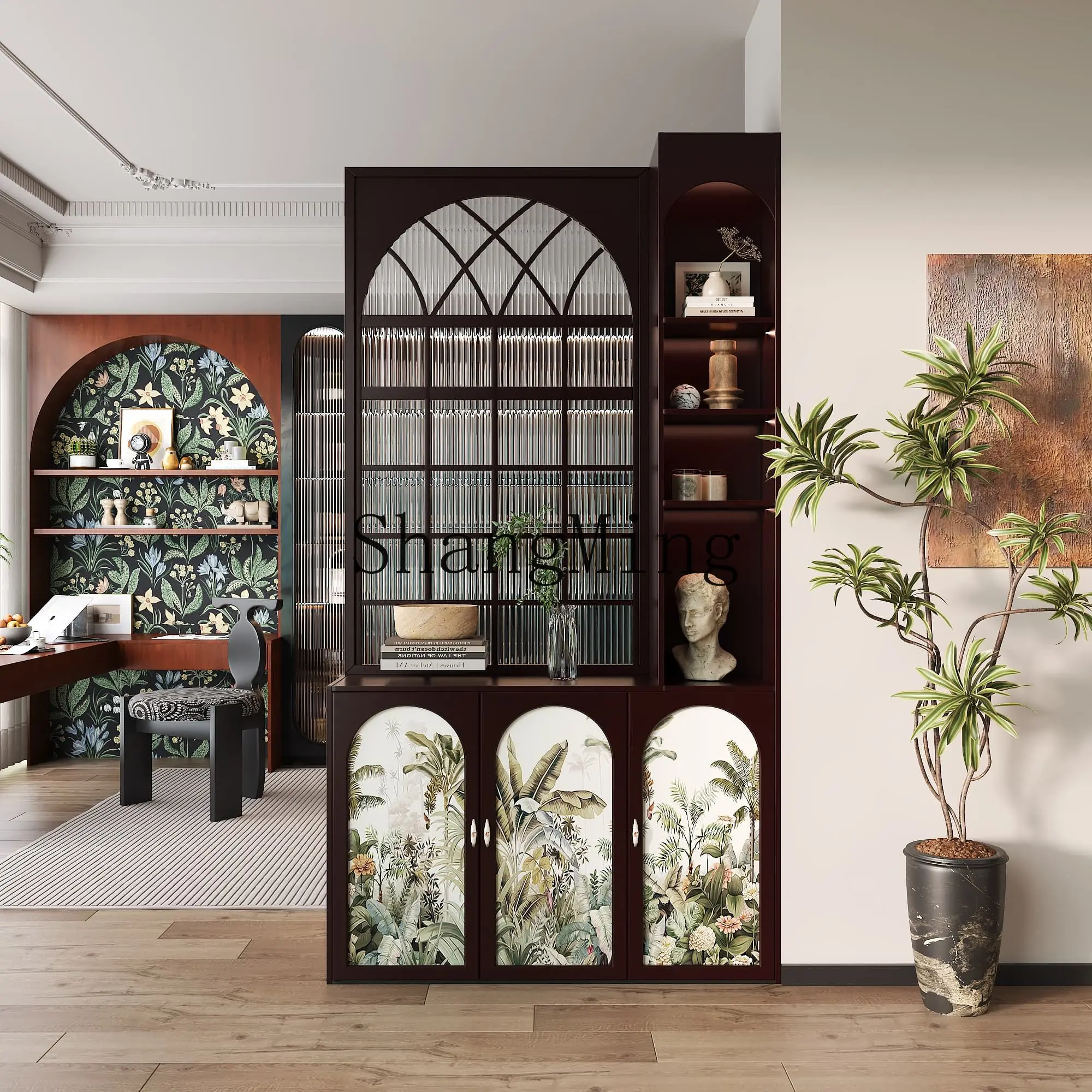 CL solid wood entrance cabinet modern light luxury screen partition storage modern home storage shoe cabinet