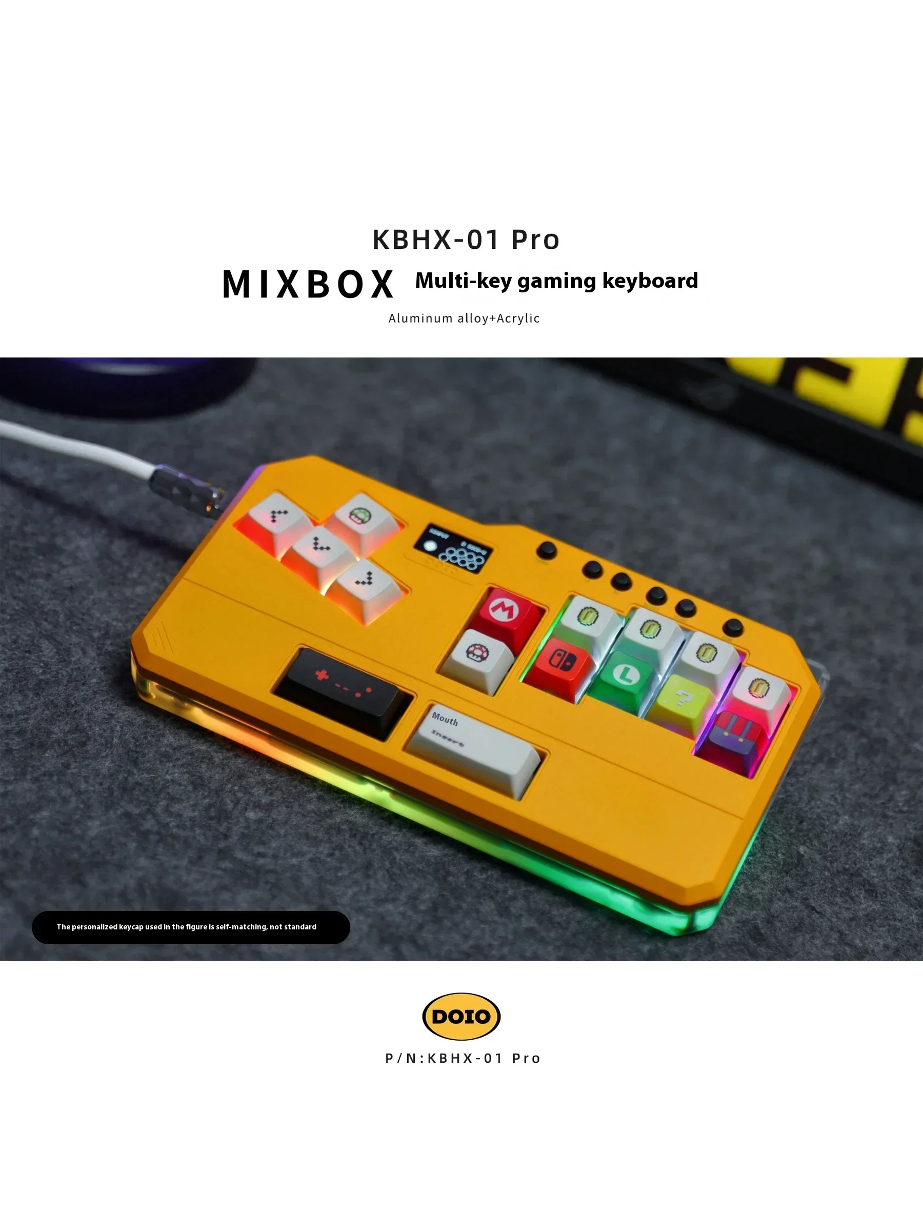 Imagem -02 - Doio-hitbox Kbhx01 Teclado Mini Jogo 16 Teclas com Fio Alumínio Alloy Gaming Keyboard Hot Swap Suporte Personalizado Ps4 Ps5 Switch Gift