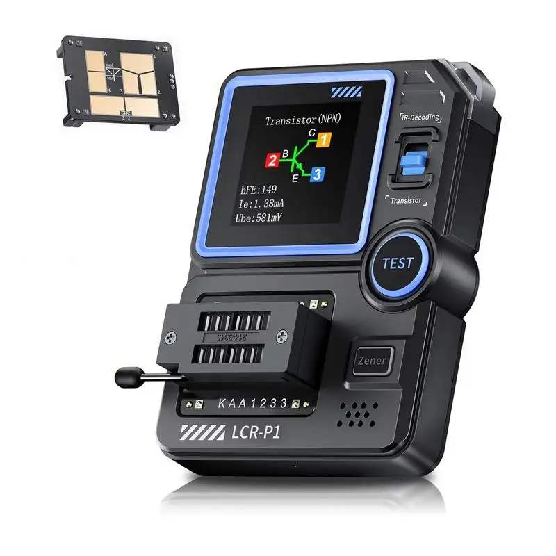 

LCRP1 Transistor Tester Diode Triode Transistor Capacitance Meter Resistance LCRESR Meter Multifunctional Tester Tool