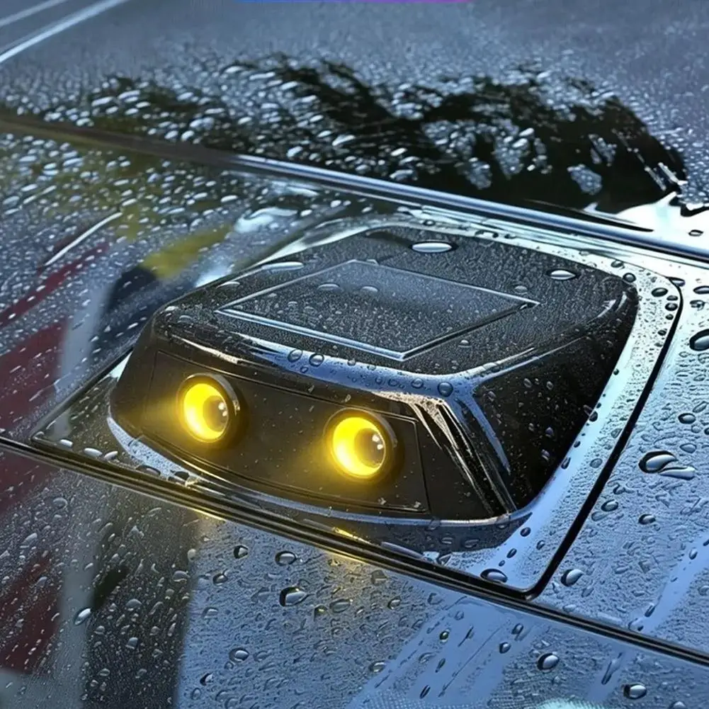 Solar LED Atmosphere Navigation Light Car Roof LiDAR Decorative Cover Anti Rear End Collision Warning Flashing Atmosphere Lamp