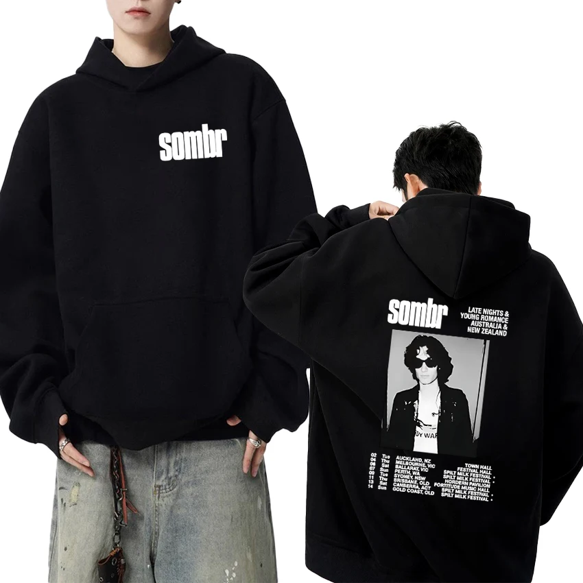 

Singer Sombr 2025 Tour Double Sided printed Hoodie Autumn Winter Men women vintage Sweatshirt Unisex Fleece Long sleeve pullover