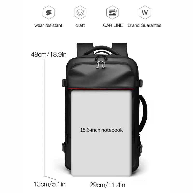 WEIXIER 16'' High-end Business Backpack With Expandable Capacity And Sense Of Luxury Waterproof Fashion Travel Backpack view 5