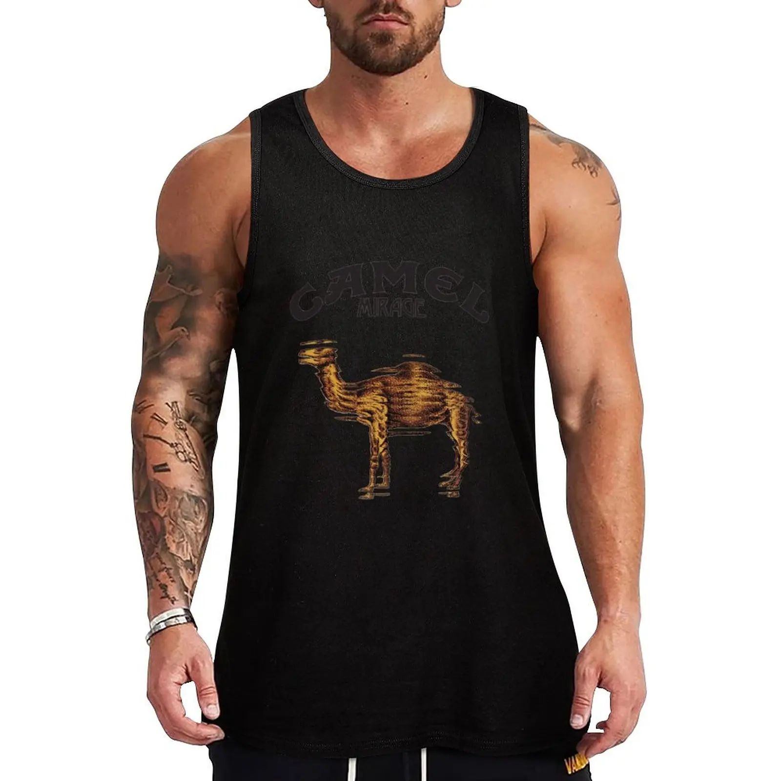 

Camel Mirage Band Tank Top gym clothes man fitness sleeveless man shirts sleeveless gym shirts male