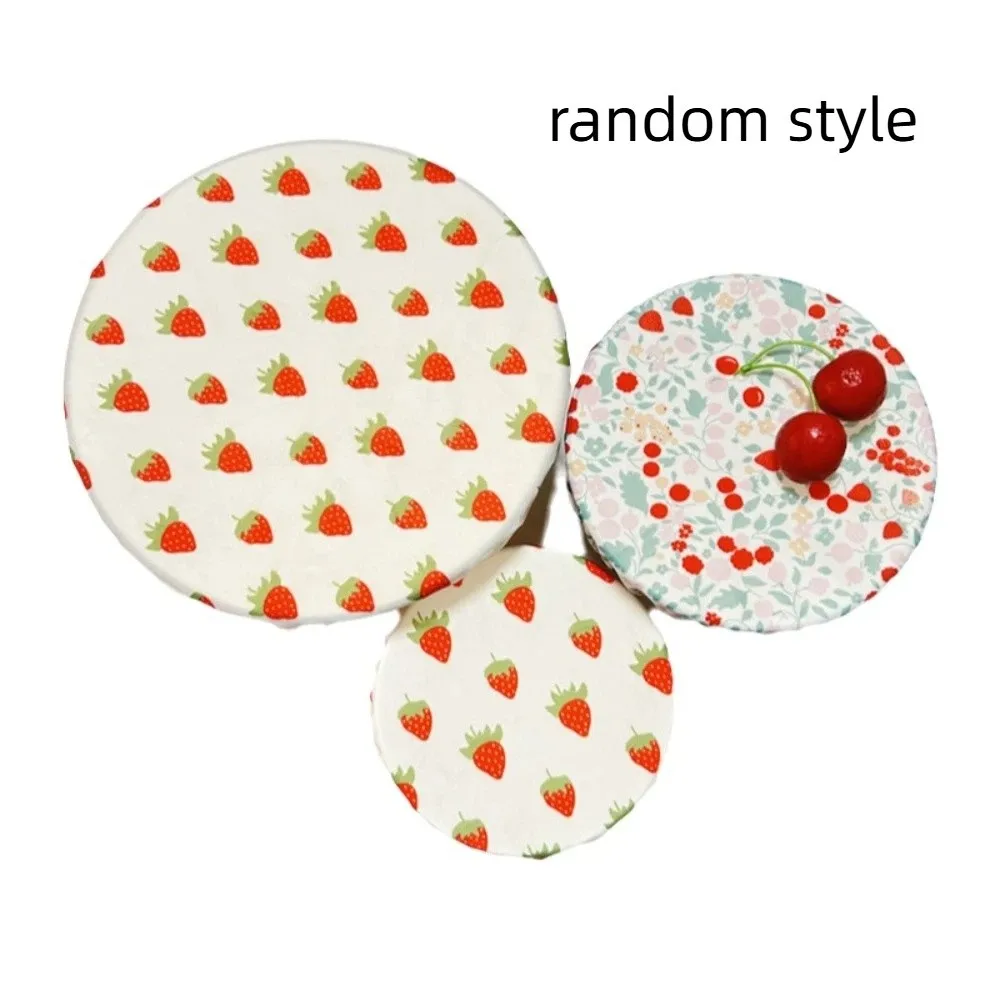 Anti Dust Beeswax Cloth Bowl Cover Elastic Edge Washable Cotton Bowl Cover Prevent Flies Random Style Cup Lids Soup Pot