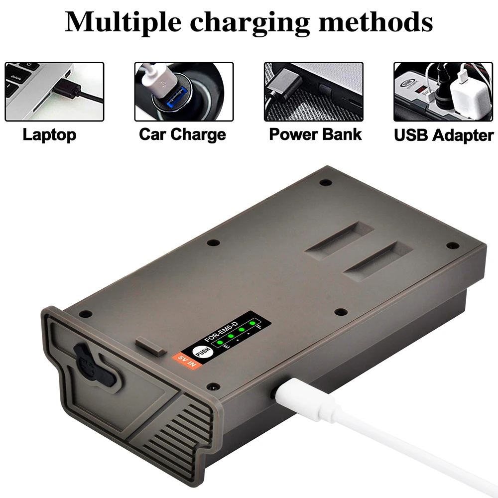 7XINbox EM6-D 6000mAh Hunting Camera Battery Pack for Reveal X Gen 3.0/X Pro/X Gen 2.0/SK/XB with USB Charging Cable