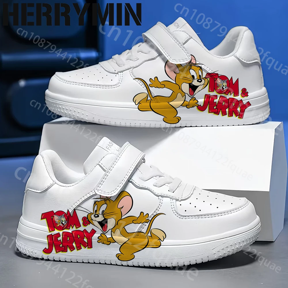 Tom Jerry Shoes Children Sneakers Cartoon Girl Student Soft Casual Shoe Fashion kids Sports Student Running Shoes Christmas Gift