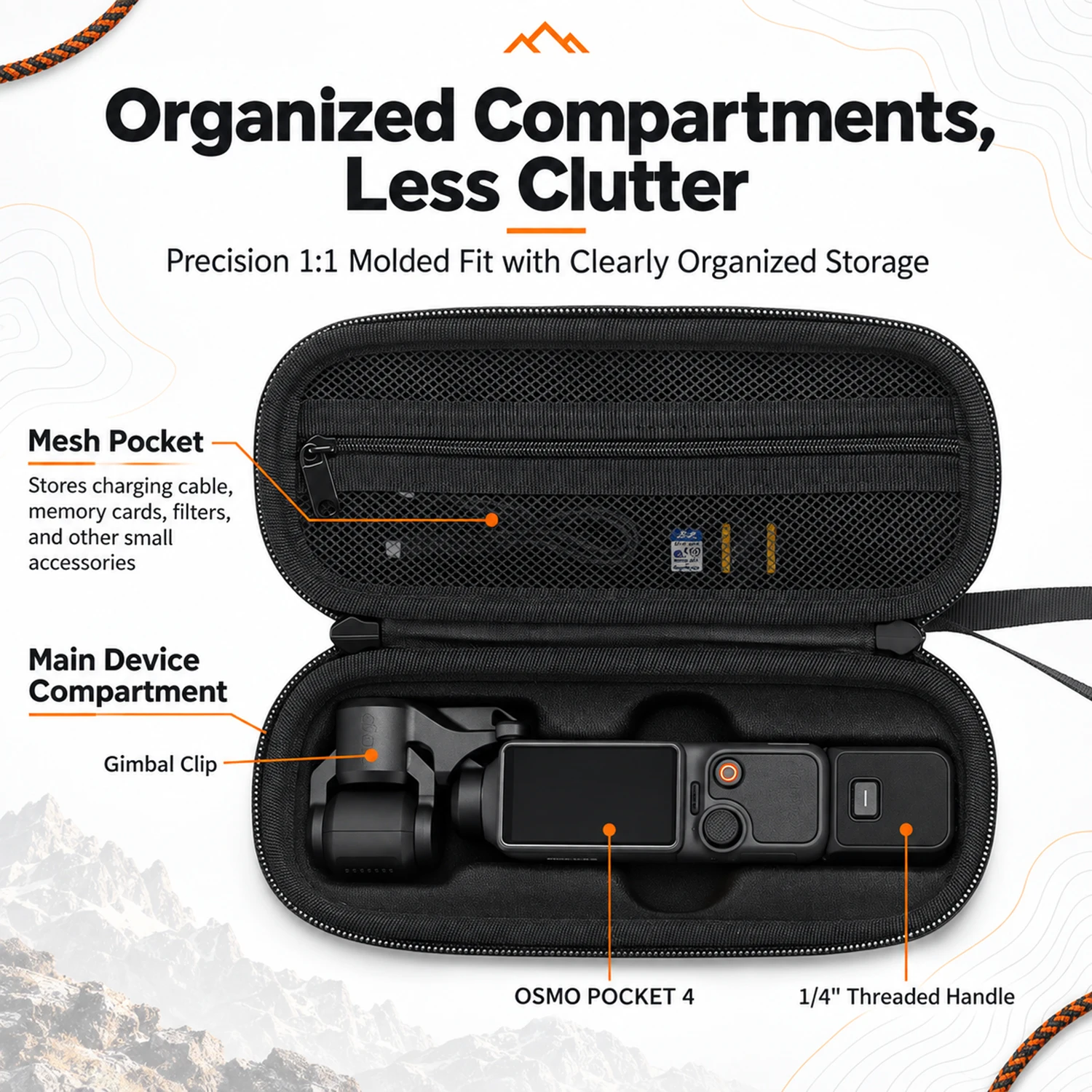 Carbon Fiber Hard Camera Carrying Case for DJI Osmo Pocket 4 Portable Shockproof Storage Bag for Pocket 3 Gimbal Camera