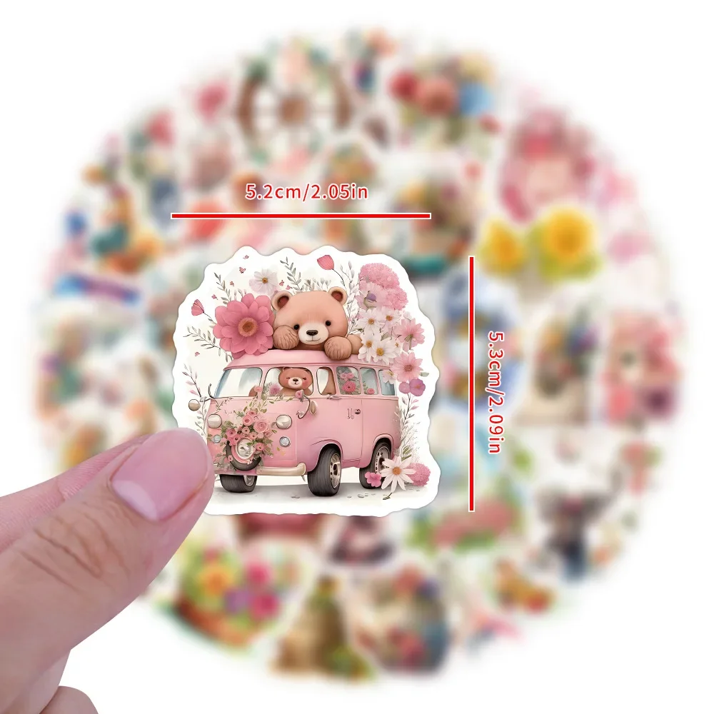 10/55PCS Cartoon Cute Green Plants Flower Graffiti Stickers Decorative Decals DIY Laptop Luggage Phone Scrapbook Sticker Kid 