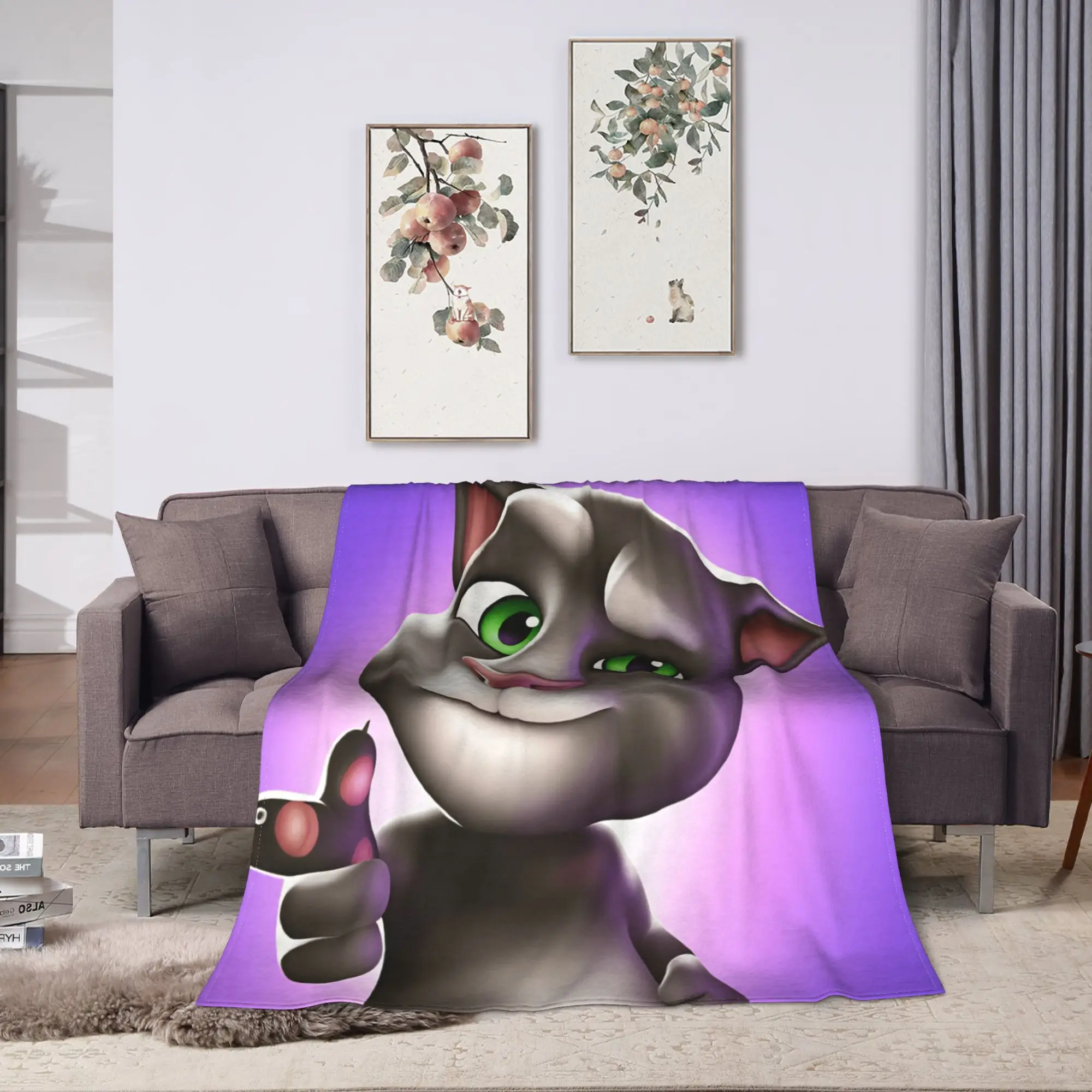Warm Blankets Travel Office Decorative T-Talking T-Tom And F-Friends Throw Blanket Graphic  Bedspread For Chair Sofa Bed