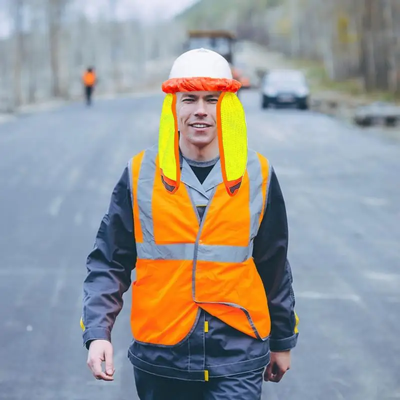 

Hard Hat Visor Hard Hat Neck Shade UV Protection Shield Neck Cover With Reflective Strap Full Brim Adjustable Helmet Accessories