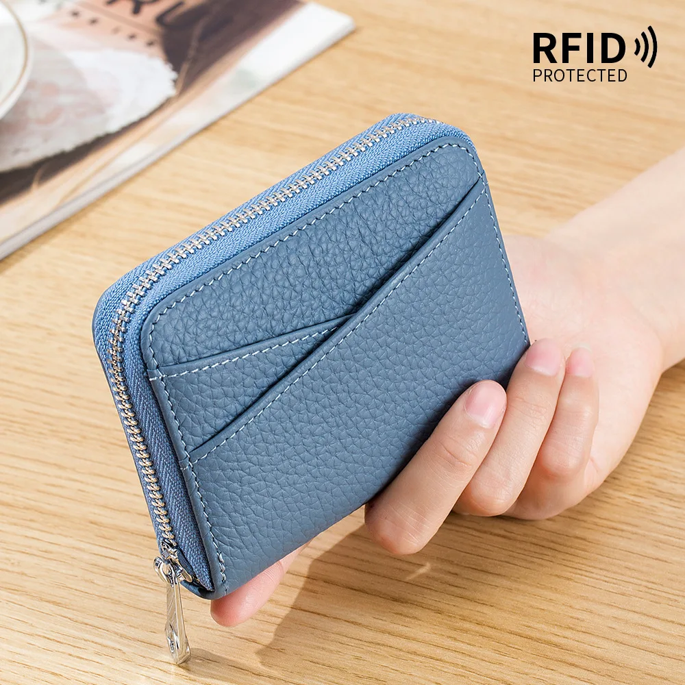 New Women Wallet Genuine Leather Card Holders Female Cowhide Wallets Fashion Small Portable Purses Cute Wallet Coin Bags Clutch