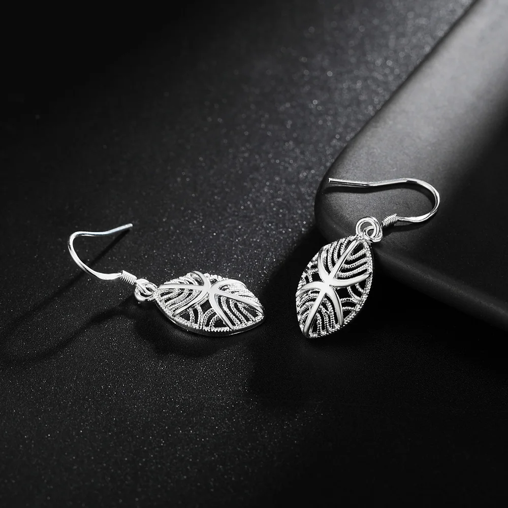 

Charms Elegant 925 Sterling Silver Drop Earrings For Woman Fashion Party Jewelry Christmas Gift Wedding Korean Vintage