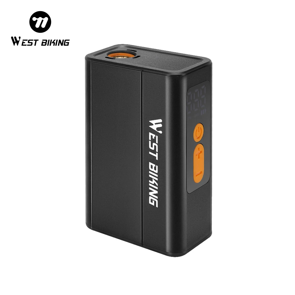 WEST BIKING Lokaler Versand PRO Elektrische Fahrradpumpe 4-in-1 Klickventil Tragbarer Luftkompressor mit Digitalanzeige 120PSI MTB Rennradpumpe