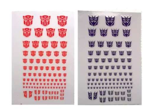 24 Style 45pcs Mini Transformation Decepticons Autobots G1 Stickers Symbol Decal for Custom DIY Toys Accessories Decoration