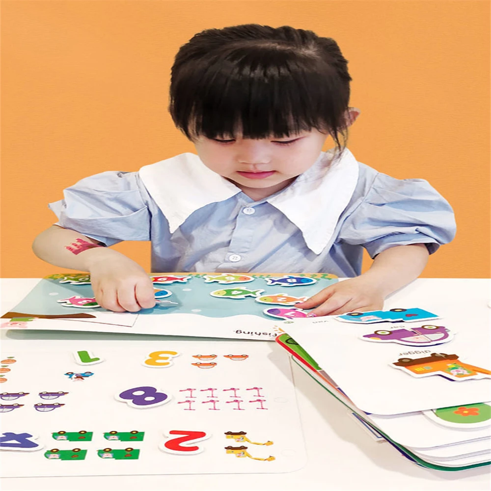 educational-toy-brain-development-busy-kids-book-animal-number-matching-puzzle-game-montessori-paste-quiet-book-children-toy