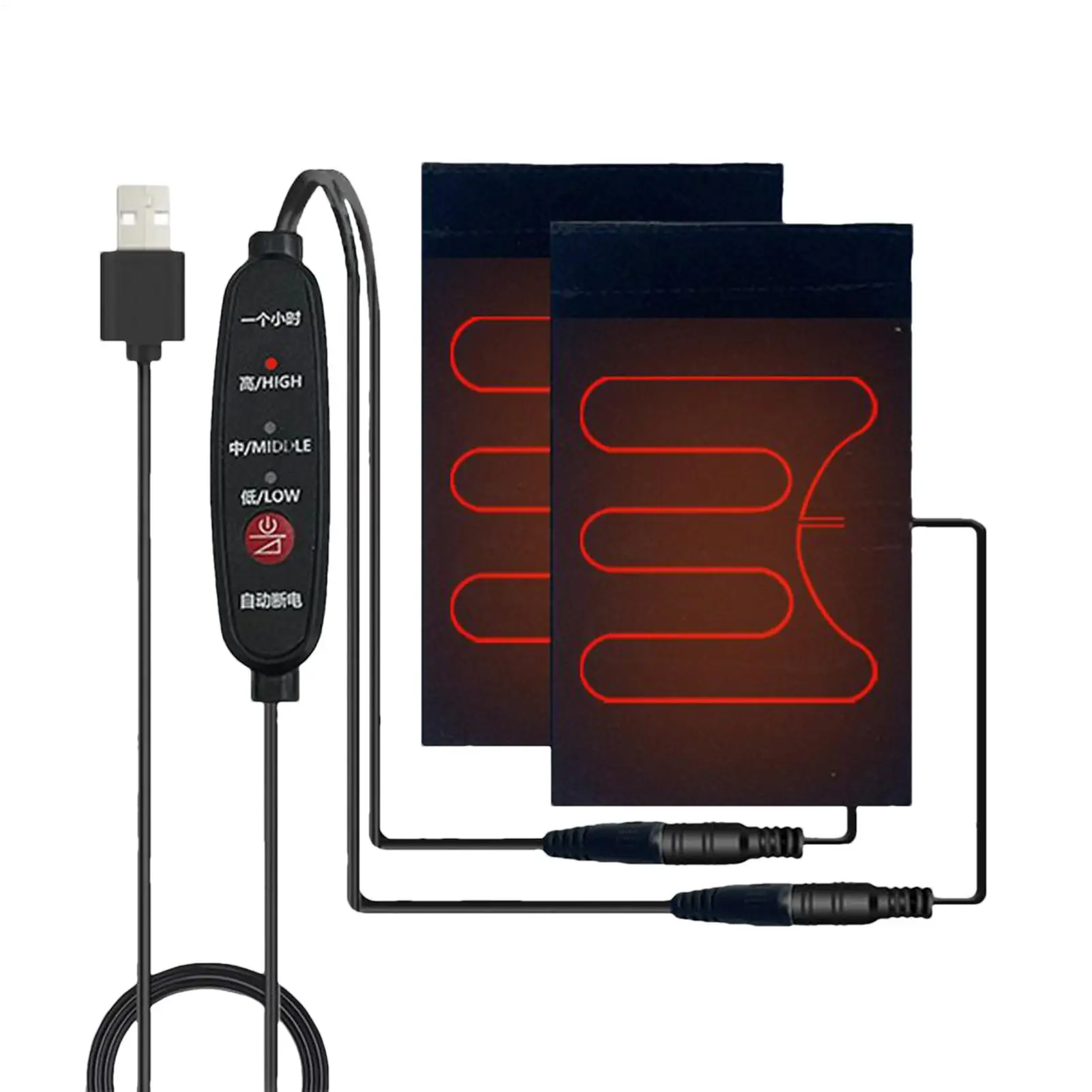 Empuñadura de manillar con calefacción eléctrica USB, empuñaduras de motocicleta calentadas de 5V con 3 ajustes de temperatura, equipo de protección térmica de conducción para invierno
