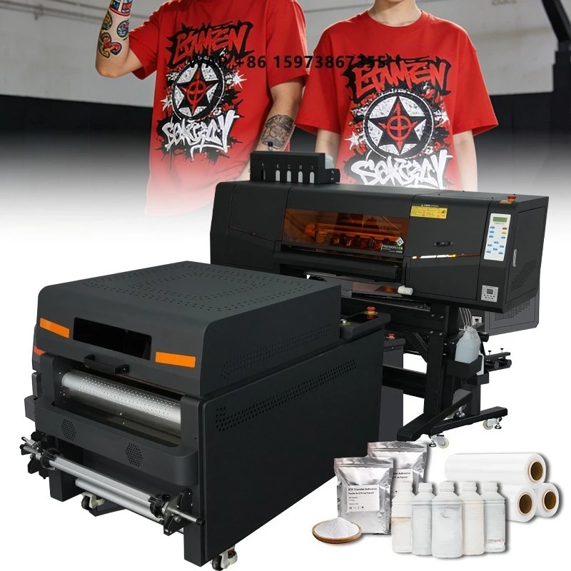 PO-TRY New Full-Automatic DTF Printer 600mm Print Width Heat Transfer Film Printing Machine Pigment Ink Press 1-Year Warranty