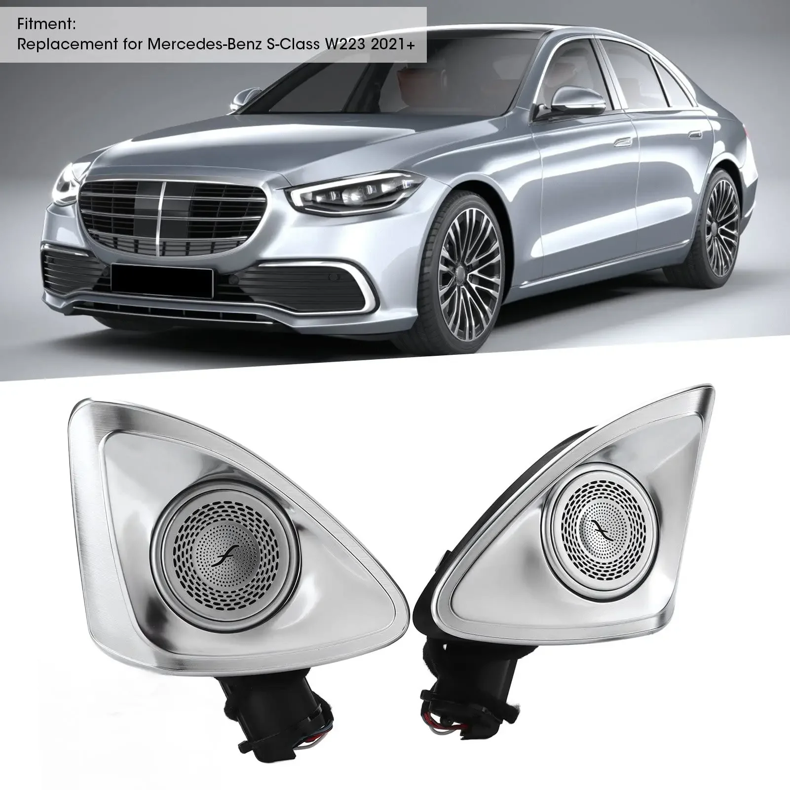 For Benz C/E/S/GLC Class W205 X253 W177  W222 W213 W206 Car 4D Tweeter MB Rotary treble Luminous Speaker Audio Ambient Light