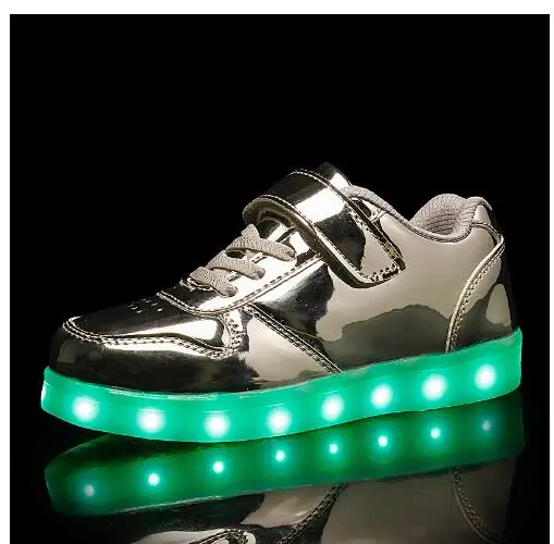 Fashion  USB Charging Basket Led Children Shoes With Light Up Kids Casual Boys&Girls Luminous Sneakers Glowing Shoe enfant